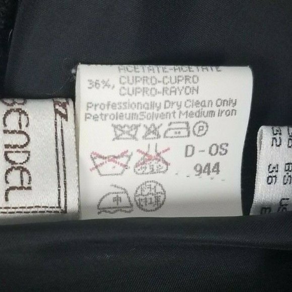 Henri Bendel Sz. US 6 Black Textured Wool Double Breasted Jacket Dressy Buttons - Picture 7 of 12